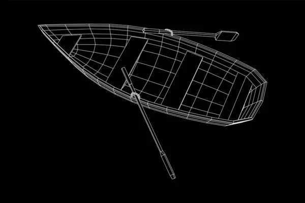 노를저어 노를 젓는 배 — 스톡 벡터