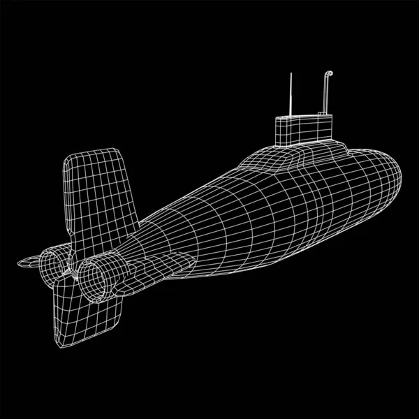Askeri denizaltı vektör — Stok Vektör
