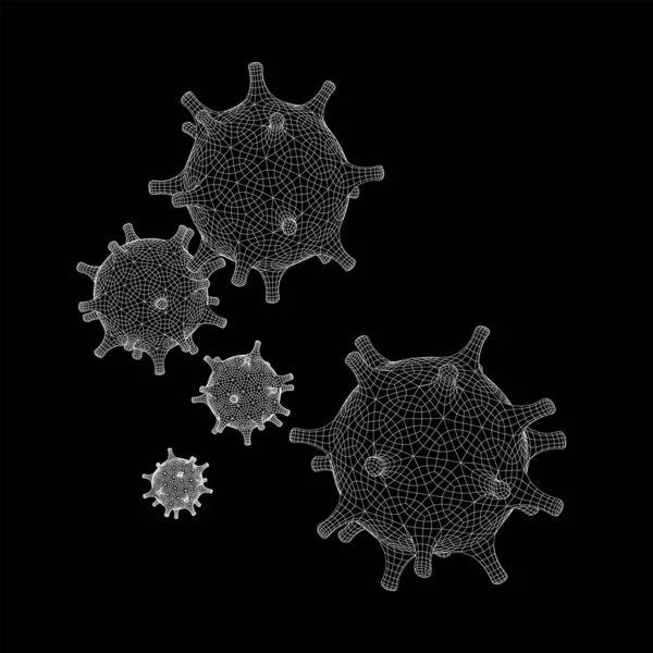 Corona Virus virion dari Coronavirus. Virus perjanjian yang menyebabkan epidemi - Stok Vektor