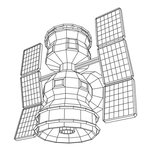 Station spatiale satellite de télécommunications — Image vectorielle