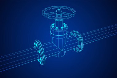 Valf iş kavramına sahip petrol boru hattı.