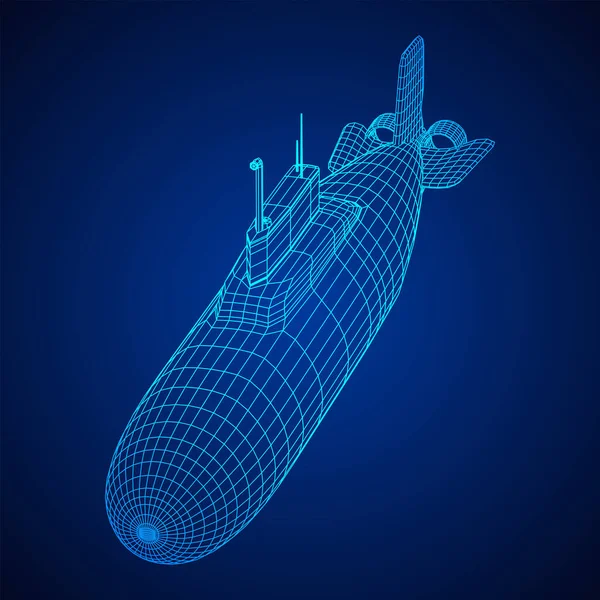 Military submarine vector — Stock Vector