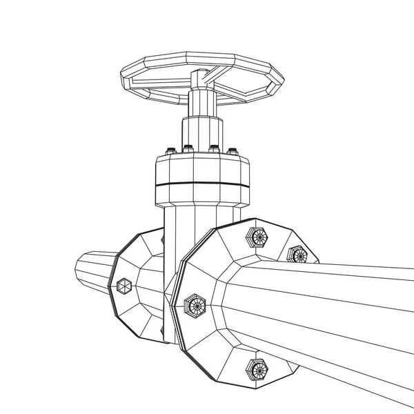 Oliepijpleiding met ventiel business concept. — Stockvector