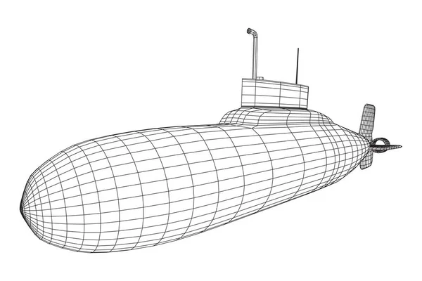 Vettore sottomarino militare — Vettoriale Stock