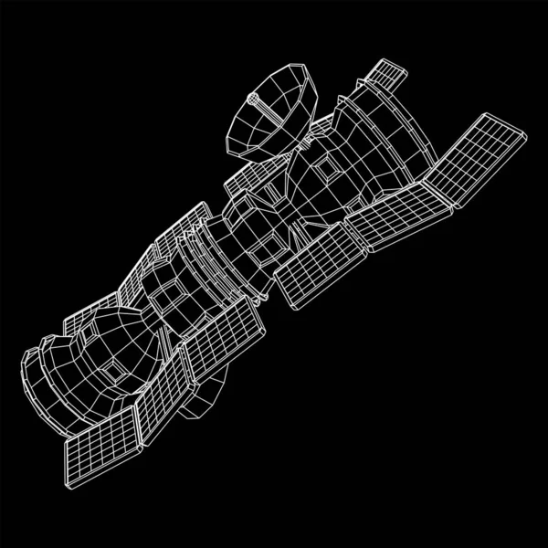 Satellietcommunicatie ruimtestation — Stockvector