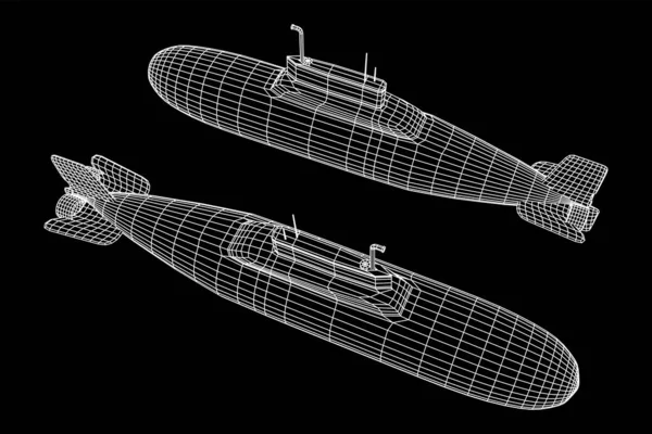 Vector submarino militar — Archivo Imágenes Vectoriales