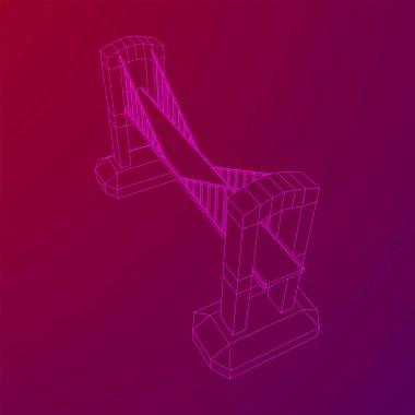 Köprü bağlantısı. Kablo çerçevesi düşük poli ağ vektör çizimi.