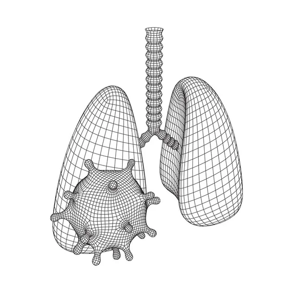 Corona Virus Lungs Trachea Bronchi Internal Organ Human Covid Virus — Archivo Imágenes Vectoriales