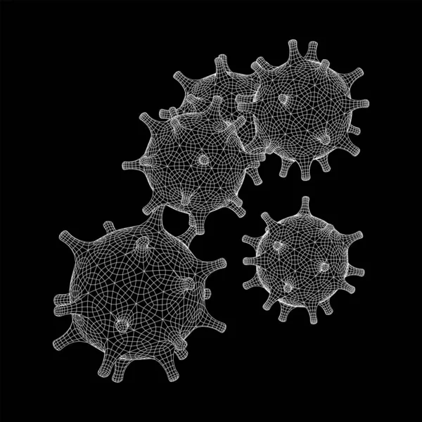 Virión del virus Corona del Coronavirus. Virus covid que causó epidemia — Vector de stock