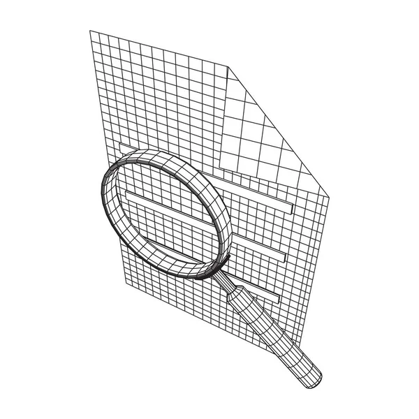 Файл документа с лупой — стоковый вектор