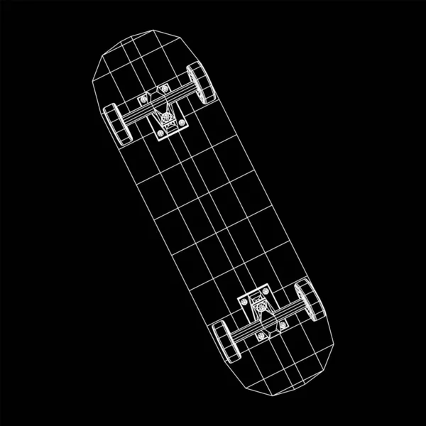 Скейтборд с длинным картонным рефлексом — стоковый вектор
