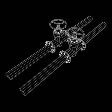 Valf iş kavramına sahip petrol boru hattı.