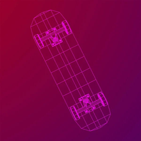 Skateboard longboard pennyboard wireframe — Stockový vektor