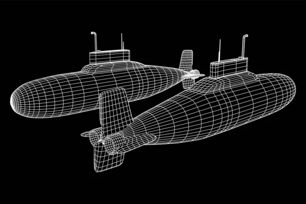 Vojenské ponorky vektor — Stockový vektor