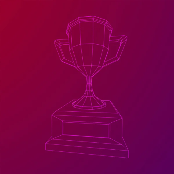 Vainqueur du trophée. Illustration vectorielle Wireframe — Image vectorielle