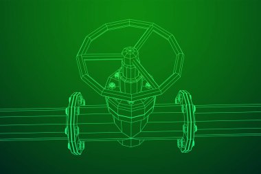 Valf iş kavramına sahip petrol boru hattı.