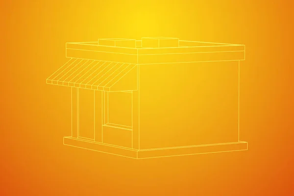 Tienda de mercado. Concepto de pequeña empresa — Vector de stock