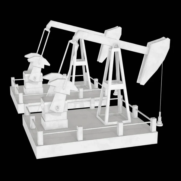 Oil well rig jack 3d — Stock Photo, Image