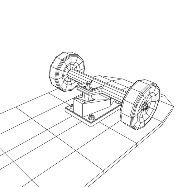 Скейтборд дошка каркас з дроту — стоковий вектор
