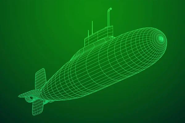 Militära ubåt vektor — Stock vektor