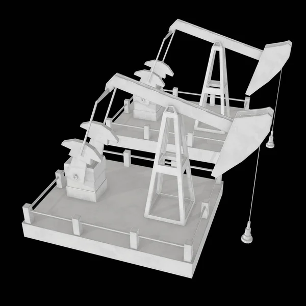 Oil well rig jack 3d — 스톡 사진