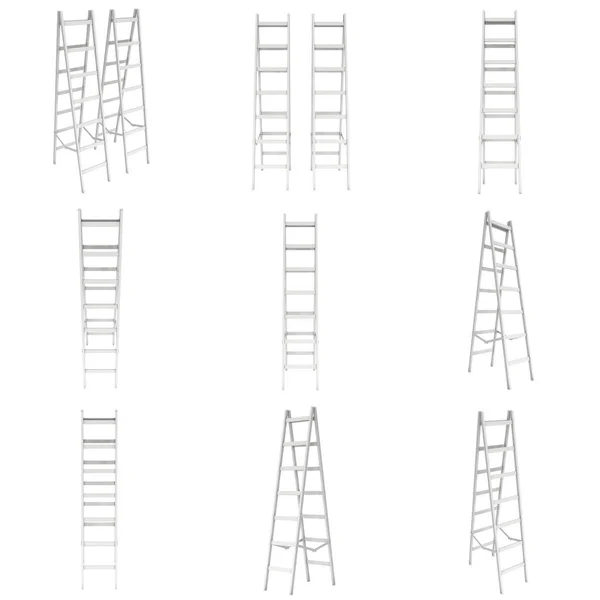Stap ladder set 3d renderen — Stockfoto