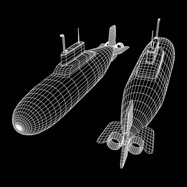 Vecteur sous-marin militaire — Image vectorielle