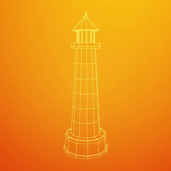 灯台だ。ナビゲーションビーコンビル — ストックベクタ