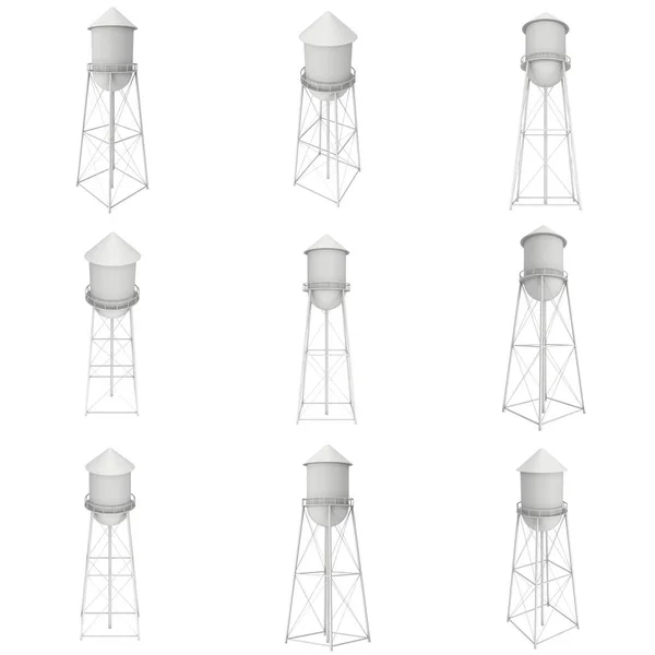 Water tower set. Industrial construction