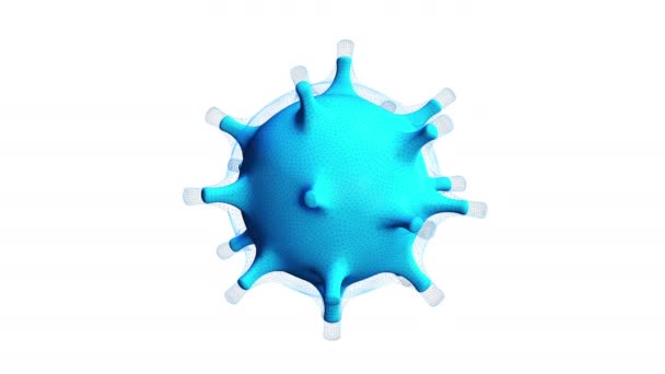 Ιός Κορόνας 3d. Βίριον του Coronavirus. — Αρχείο Βίντεο