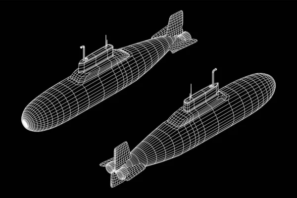 Militära ubåt vektor — Stock vektor
