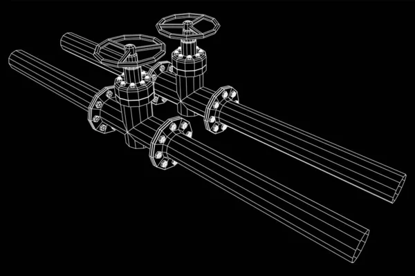 Gasoducto con concepto de negocio de válvulas. — Vector de stock