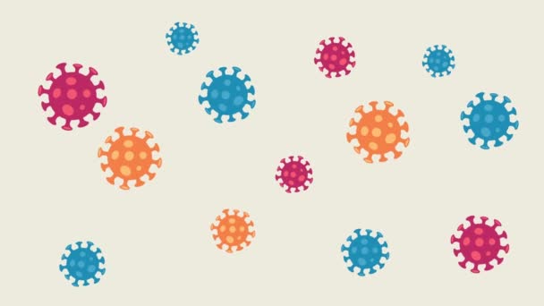 Virus Corona Plano Virión Del Coronavirus Fondo Animación Movimiento Vídeo — Vídeos de Stock
