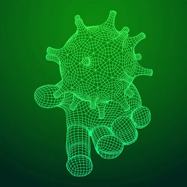 Coronavirus的Corona病毒病毒病毒与人的臂膀手 — 图库矢量图片