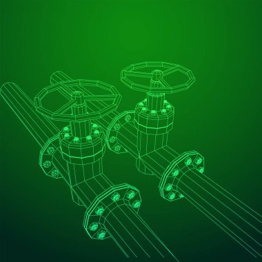 Valf iş kavramına sahip petrol boru hattı.