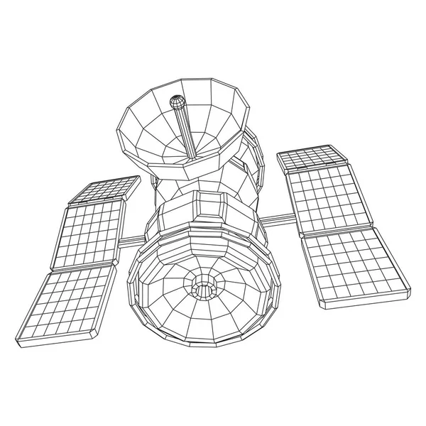 Satellit för kommunikation över rymdstationer — Stock vektor