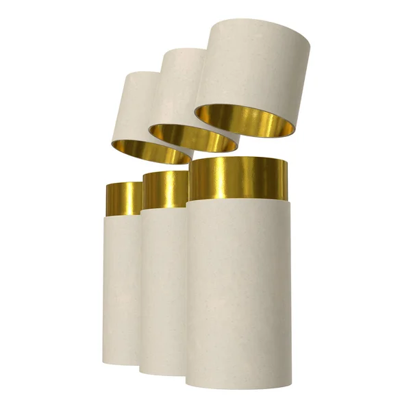 Pacote de tubo de papelão de papel Kraft — Fotografia de Stock