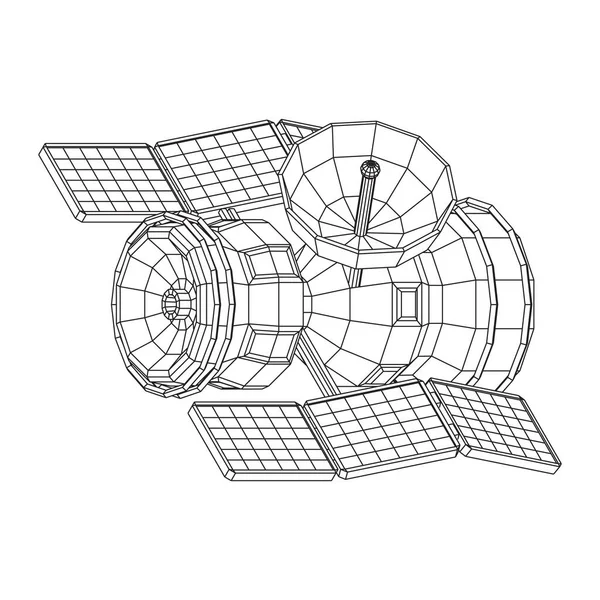Station spatiale satellite de télécommunications — Image vectorielle