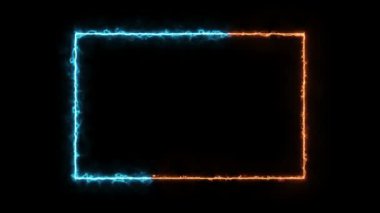 Enerji Elektriği Neon dikdörtgeni. Işıkların dönüşü