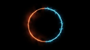 Enerji Elektriği Neon çemberi. Işıkların dönüşü