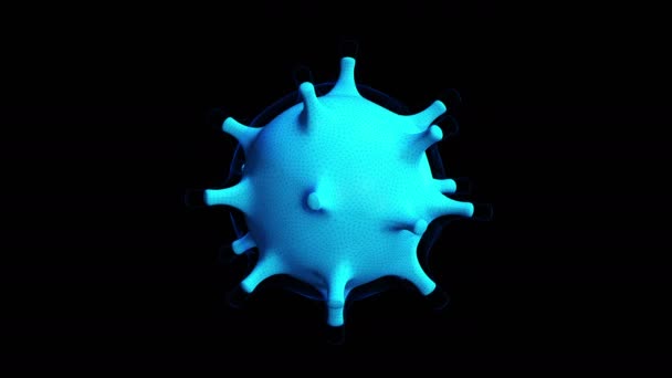 Corona Virüsü 3D. Coronavirus 'lu Virion. Hareket Canlandırması — Stok video