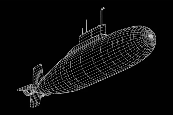 Militär-U-Boot-Vektor — Stockvektor