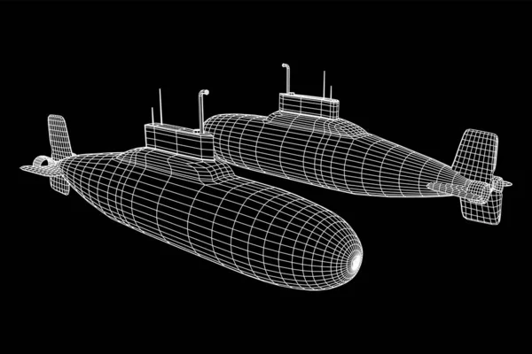 Vector submarino militar — Archivo Imágenes Vectoriales