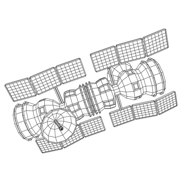 Estación espacial satélite de comunicaciones — Vector de stock