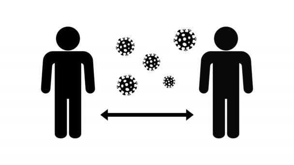 Distanciamento social para proteger do surto de coronavírus COVID-19 — Vídeo de Stock