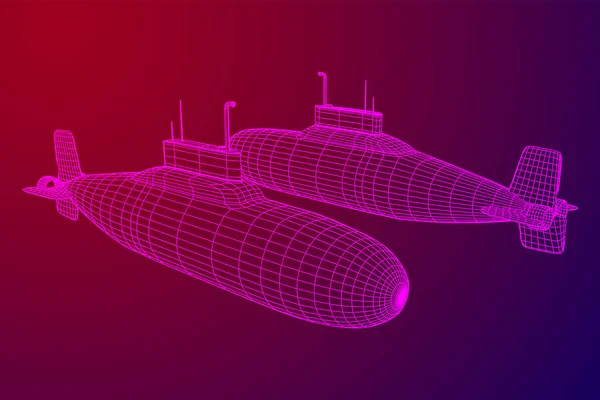 Military submarine vector — Stock Vector