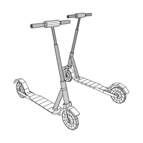 Roller Balance Kick Push Fahrrad — Stockvektor