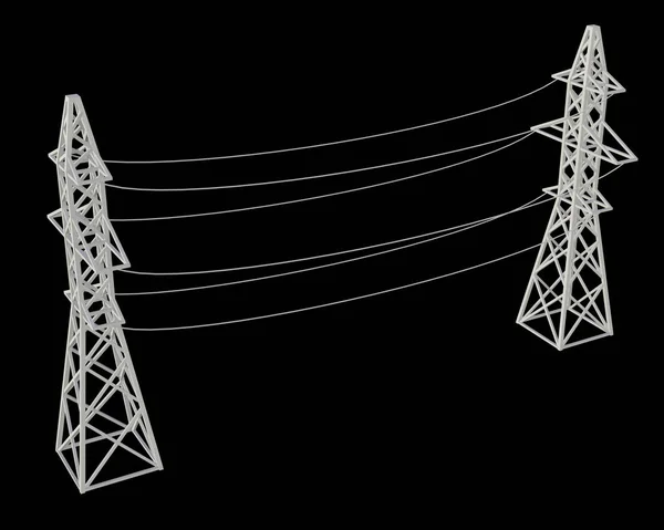 Torre de transmisión de potencia pilón de alto voltaje . — Foto de Stock