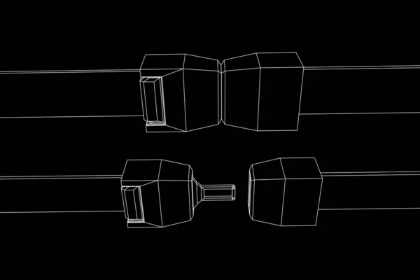Sicherheitsgurt Eingelegt Und Geöffnet Illustration Eines Drahtgittervektors Mit Niedrigem Poly — Stockvektor