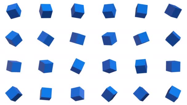 Abstrakcyjne kształty geometryczne kostki obracają się — Wideo stockowe